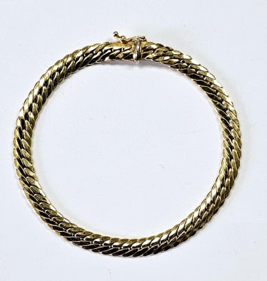 14K Yellow Gold Chain Bracelet Italy Bracelet  weighs 4.1 Grams (1 of 7)