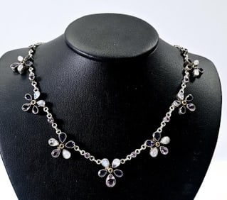 Nicky Butler Amethyst Moonstone Citrine Necklace Necklace weighs 30.7