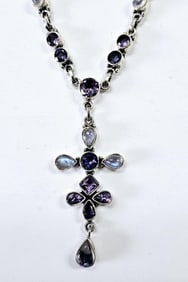 Nicky Butler Amethyst Moonstone Topaz  Necklace Necklace weighs 22.4