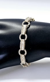 KPJ 14K Yellow Gold & Diamond Bracelet Bracelet weighs 12 Grams Approx 2 CTS Diamonds