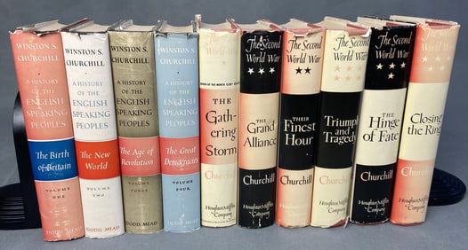 Winston Churchill Books Set of Ten Two collections of books by Winston Churchill. A History of the