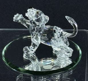 Swarovski Silver Crystal Lion Cub Approximately 2.5 by 1.5 inches. With original box.  Free from