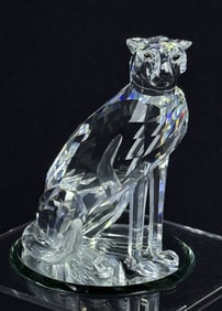 Swarovski Silver Crystal Cheetah 3.5 inches tall. With original box.  Free from damage. Mirror not
