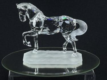 Swarovski Crystal Figurine Arabian Stallion With original box and case measuring 7.5 x 8 x 3.5