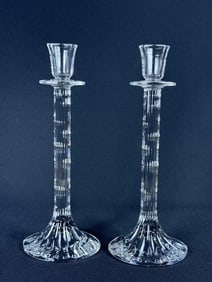 Marquis by Waterford Crystal Candlestick Holders Pair 12.5 inches tall by 5 inches wide. With