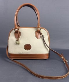 Vintage Dooney & Bourke Satchel Vintage Dooney & Bourke white and tan leather satchel with