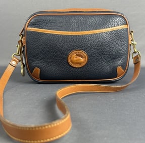 Vintage Dooney & Bourke Navy Messenger Bag Vintage Dooney & Bourke navy and tan leather messenger