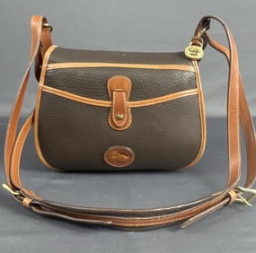 Vintage Dooney & Bourke Leather Shoulder Bag Vintage Dooney & Bourke olive brown and tan leather