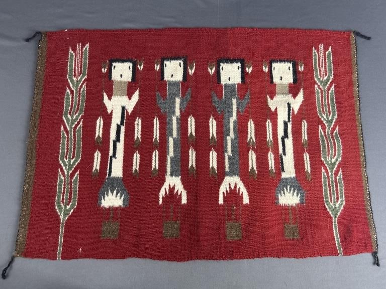Authentic Navajo Wool Handwoven Rug Authentic Crownpoint Navajo wool rug made of 100% wool. The (1 of 7)