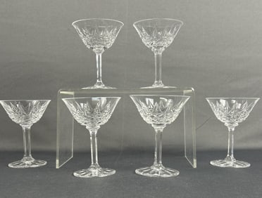 St Louis Crystal Tarn Glasses Set of 6 Measure 5 inches tall. Marked St Louis Crystal France. No