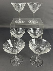 St Louis Crystal Tarn Glasses Set of 6 #2 One glass has a chip as shown. See photos #3 & 4.