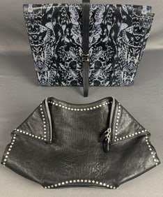 Designer Clutch Bag Lot Alexander Mcqueen Alexander Mcqueen Demanta black studded leather clutch.