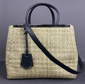 Fendi Petit 2jours Beige Tote The exterior of this tote is in great condition, the interior reveals