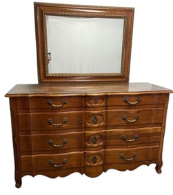 Widdicomb 8 Drawer Dresser with Mirror French provincial style dresser with 8 drawers. Dresser is 61