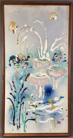 Oil Painting Fountain Fantasy Jane Meadows Original oil painting featuring abstract fountains from