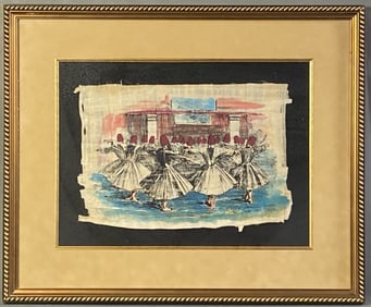 Turkish Whirling Dervish Painting on Papyrus Watercolor painting on papyrus of Whirling Dervish