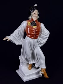 Herend Porcelain Dancing Man Figurine 5491 Hand painted made in Hungary. 12 inches tall by 7 inches