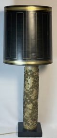 Vintage Mid Century Wallpaper Roller Lamp 40 inches tall 16 inches wide. Works. Some cracks in