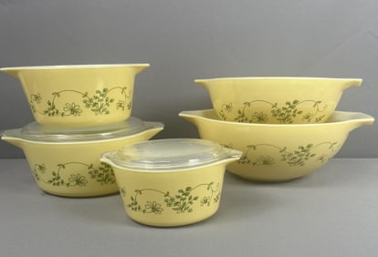 Pyrex Shenandoah Casserole Mixing Bowl Lot 5pc Shenandoah cinderella casseroles