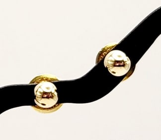 14K Yellow Gold Ball Stud Earrings Marked