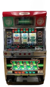 Aruze Chinese Slot Machine Aruze Skill Stop Machine, works with tokens which are included. Also