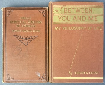 Two Spiritualist Books Edgar Guest & GH Fitch Between You and Me by Edgar A Guest, published by The