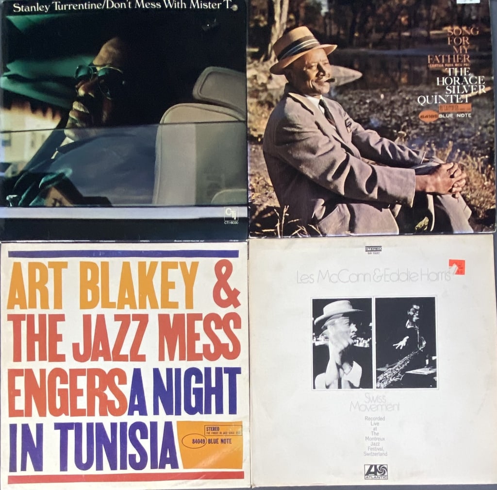 4 Jazz Vinyl Records McCann, Blakey, Silver Song for My Father by the Horace Silver Quintet, Blue (1 of 13)