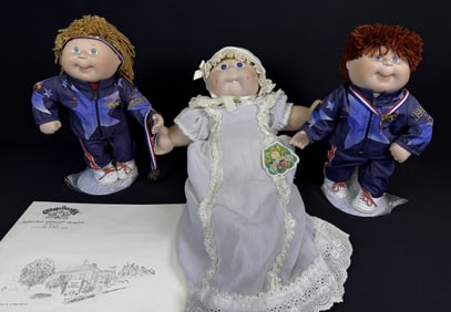 Vintage Cabbage Patch Kids Porcelain Edition Dolls 4890 Jennifer Alice. Two 1996 Olympics Dolls. See