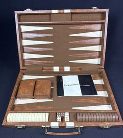 Vintage Backgammon Set with Case 12 x 18.5 x 2 inches. Good condition, see photos for details.