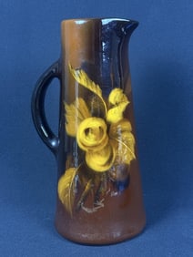 Vintage Louwelsa Weller Pottery Tankard Pitcher 12.25 inches tall by 6 inches wide at base. Crazing