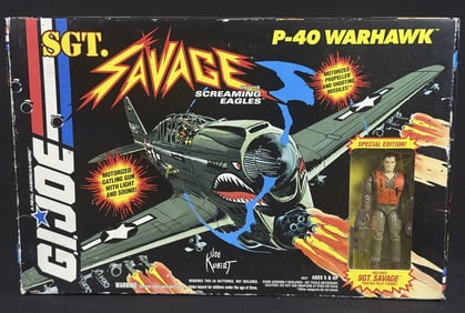 GI Joe Sgt. Savage P-40 Warhawk In original unopened box. Box has some wear on edges. 10 x 15 x 3.5