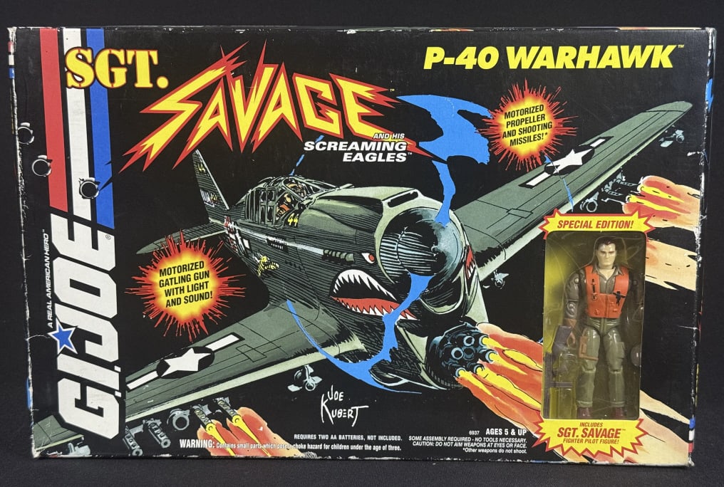GI Joe Sgt. Savage P-40 Warhawk In original unopened box. Box has some wear on edges. 10 x 15 x 3.5: In original unopened box. Box has some wear on edges. 10 x 15 x 3.5 inches.