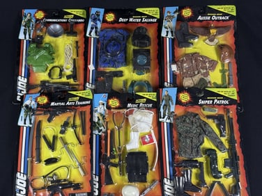 Vintage GI Joe Mission Gear Lot 1994 Six unopened packs. Some signs of age/wear including warping,