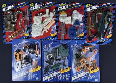 Vintage GI Joe Hall of Fame Mission Gear Lot 90s Seven unopened packs. Some signs of age/wear
