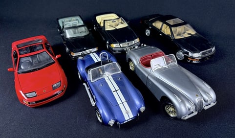 Diecast Metal 1:18 Scale Mixed Cars Lot Models by Anso, Ertl, Kyosho, Road Rough, Lexus and Mercedes