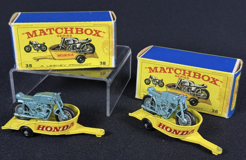2 Lesney Matchbox 38 Honda Motrocylcle Trailer With original boxes. Some wear on boxes. Some (1 of 8)