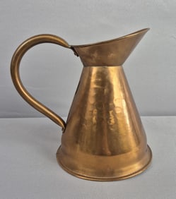 Ethan Allen Copper Metal Pitcher 10 inches tall. Few dents and marks. Please see images for details