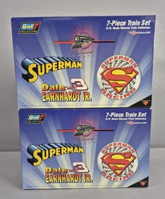 2 Revell Superman Dale Earnhardt Jr HO Scale 7 Piece Train Set & Boxes with