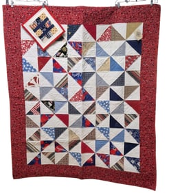 Handmade Patchwork Quilt of Valor Measures 66 x 54 inches. Excellent, gently used condition.