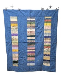 Scrappy Strips Handmade Quilt Measures 44 x 52 inches. Excellent, gently used condition.