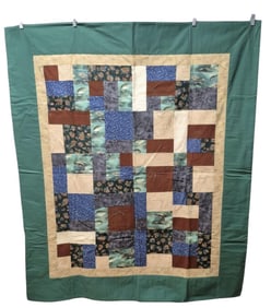 Unique Patchwork Fisherman’s Quilt Measures 50 x 58 inches. Excellent, gently used condition.
