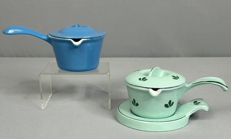 Dru Holland Enamel Cast Iron Butter Melter 2pc Enamel cast iron butter melters. 3 in.