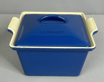 Le Creuset Enameled Square Casserole Dish Le Creuset blue enameled cast iron dish. 5.5 in, 3.5 in