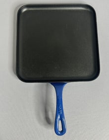 Le Creuset Square Cast Iron Skillet Le Creuset 11 in griddle skillet. Enameled cast iron. In