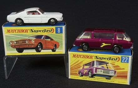 Matchbox Superfast 8 Mustang 22 Freeman White Ford Mustang Fastback with red interior. Some playwear