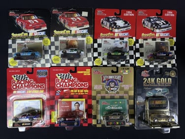Racing Champions 1/64 Diecast NASCAR Cars 8 cars. Unopened. Cards show signs of age including