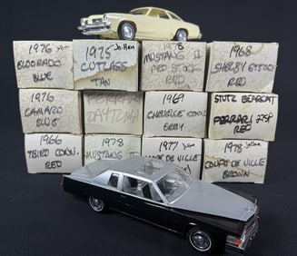 Vintage Assembled Plastic Model Car Collection Not Fully inspected or inventoried. 10 x 13 x 10