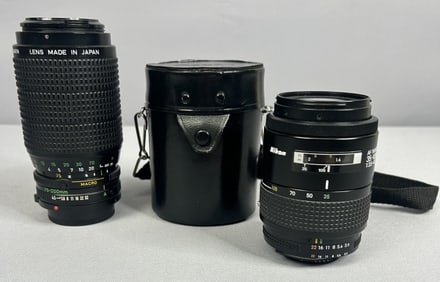 Canon Nikon Camera Lens Bundle Set of 2 Canon FD 75-200mm 1:4.5 manual focus zoom lens with caps.