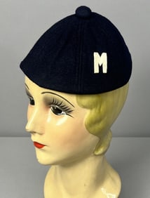 Vintage Mickey Mouse Club Wool Beanie Vintage blue beanie with white m on the front. Label reads