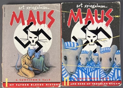 Maus 1 & 2 Art Spiegelman 1st Scholastic Edition Maus 1, My Father Bleeds History and Maus 2, And